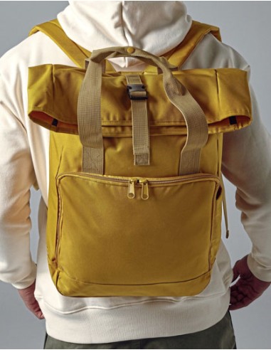 BAG-BG118L-Recycled Twin Handle Roll-Top Laptop Backpack